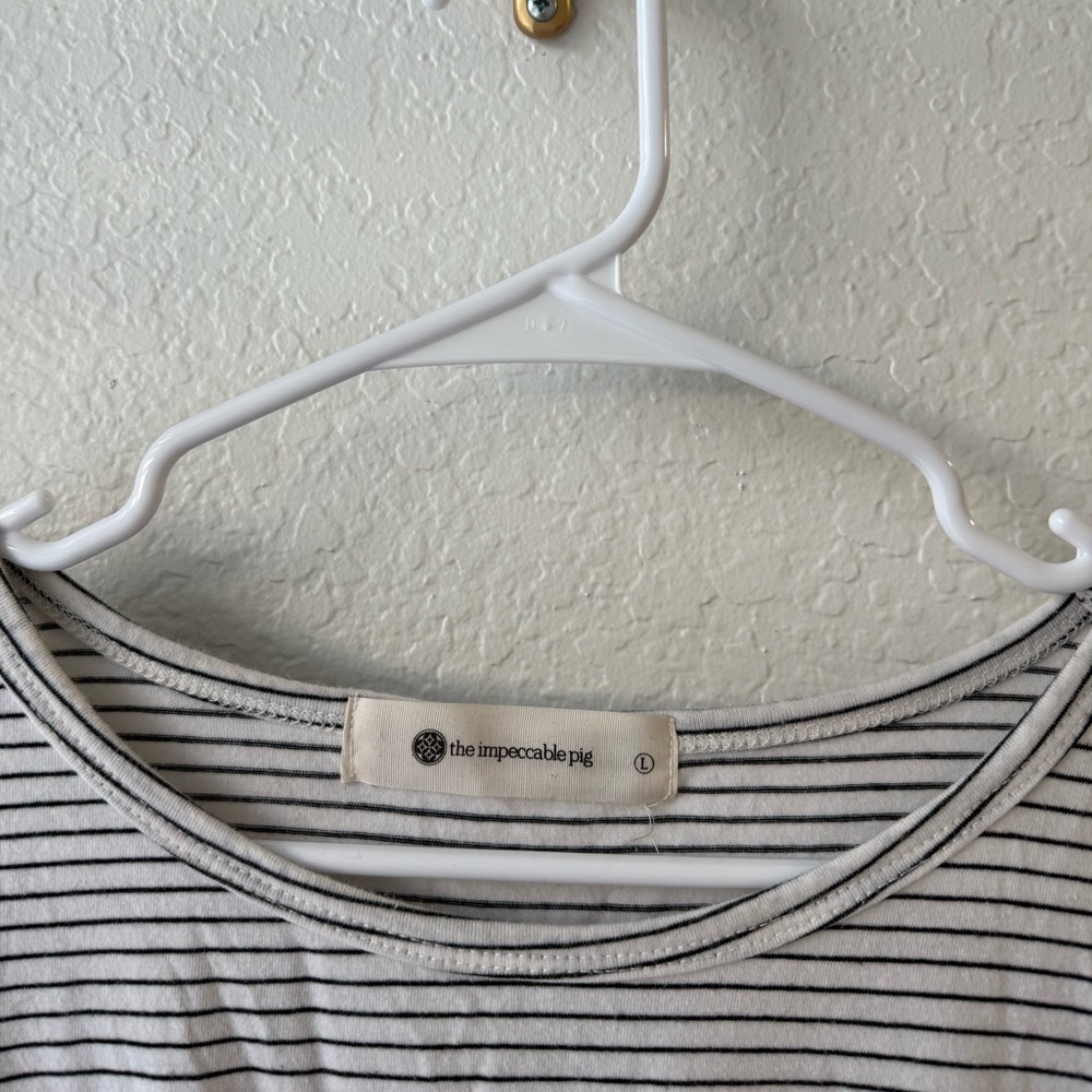 **FINAL PRICE** THE IMPECCABLE PIG STRIPED  T-SHIRT DRESS SIZE LARGE EUC - Picture 3 of 3